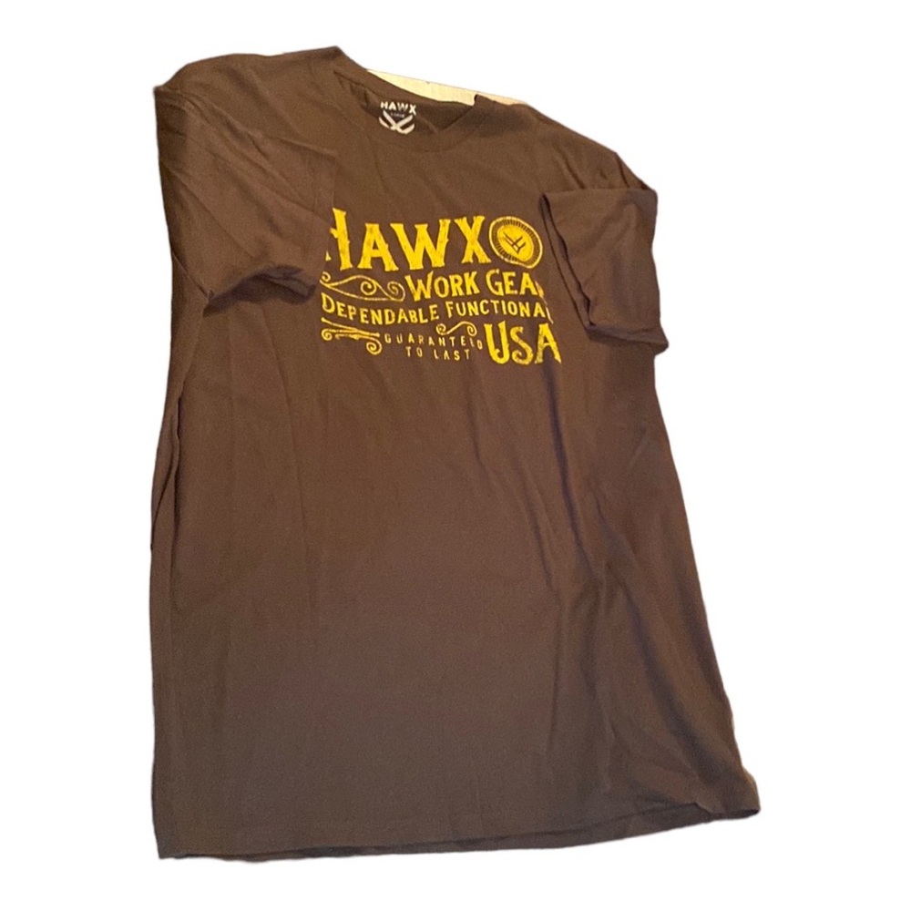 Hawx Short Sleeve Western Shirt – Brown/Yellow Cotton – Men’s Size L